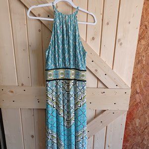 London Times Halter Keyhole Neck Maxi Dress (10)